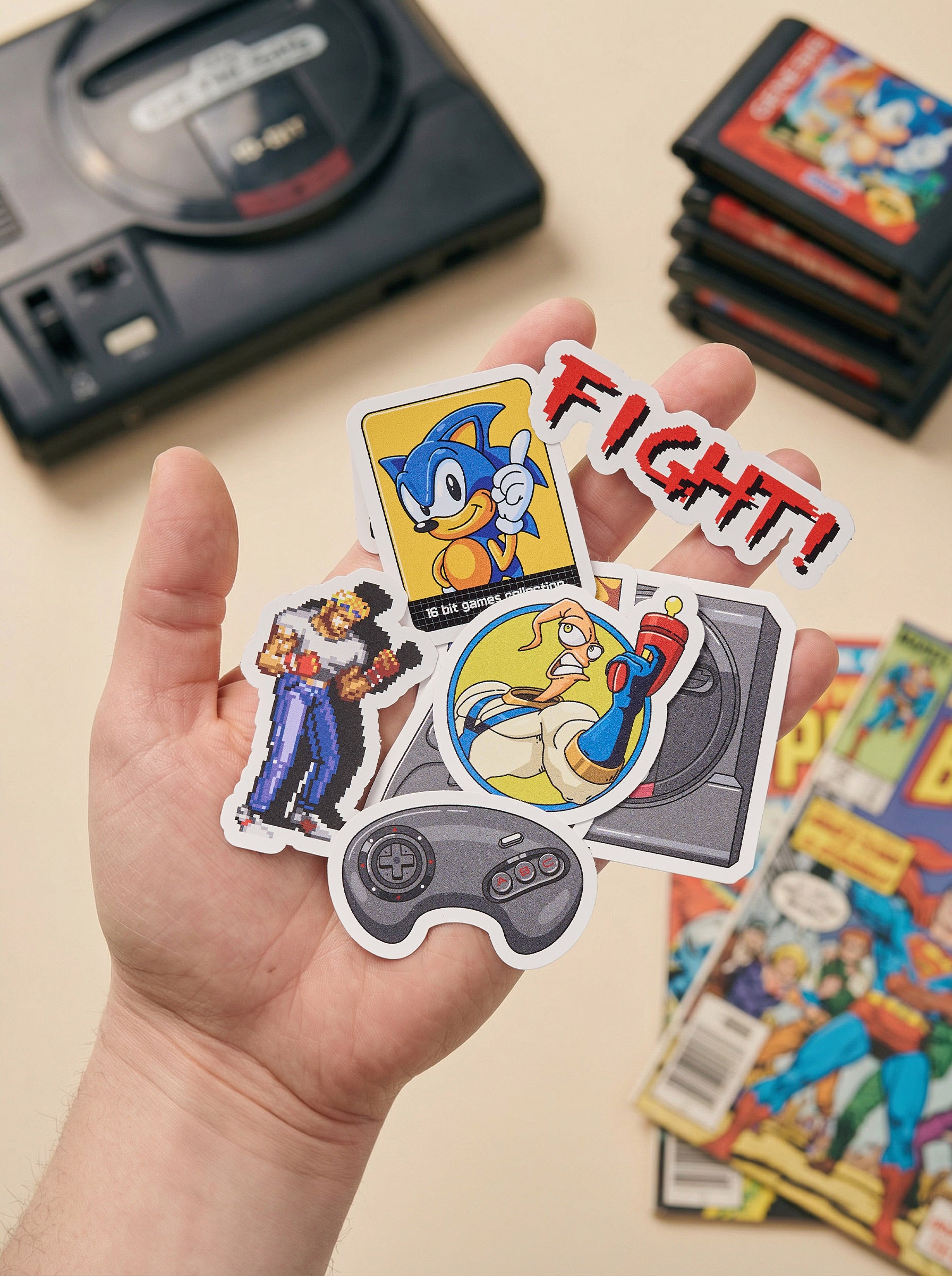 Sega Stickers Set, 10 Retro Gaming Stickers