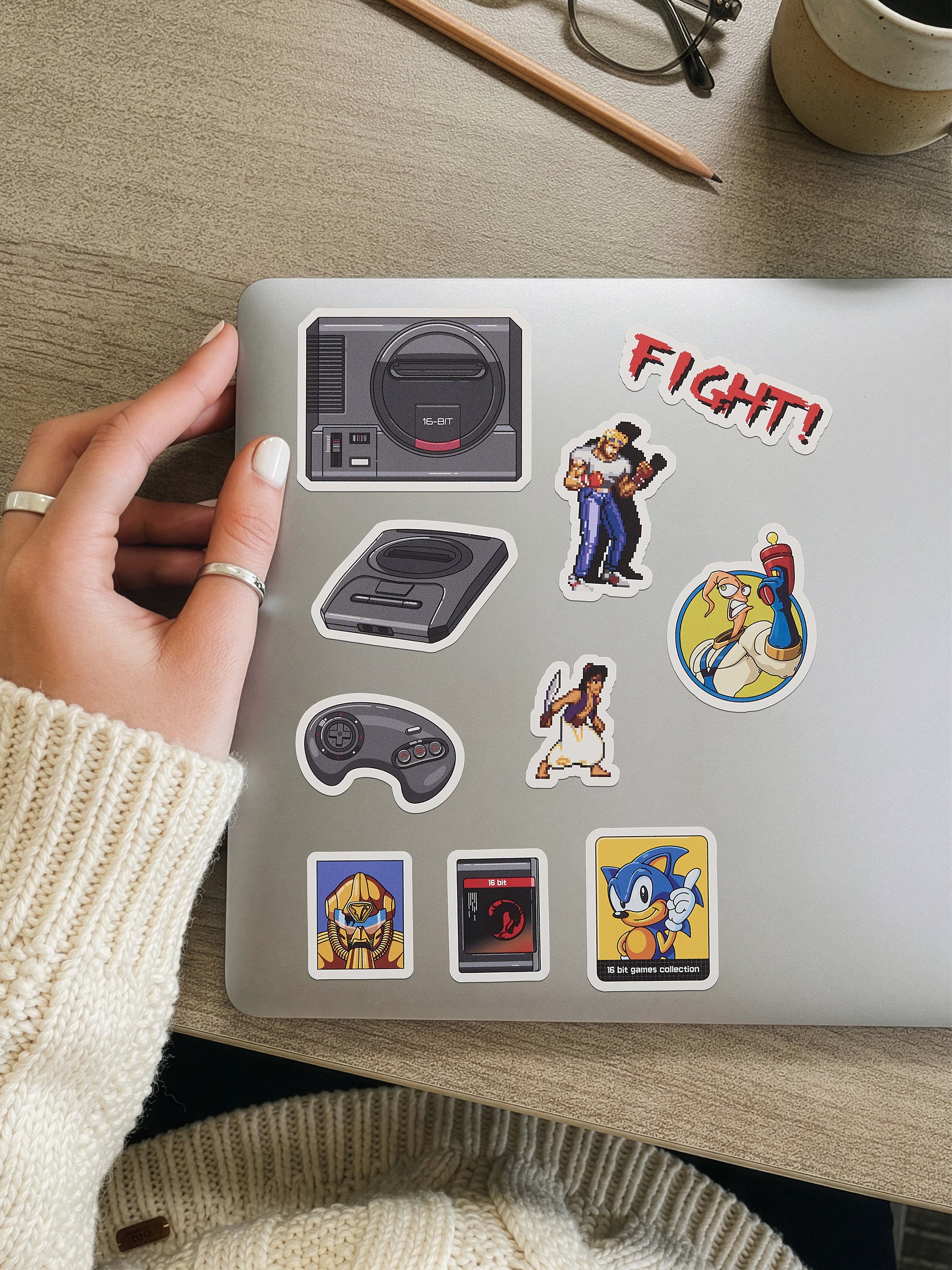 Sega Stickers Set, 10 Retro Gaming Stickers