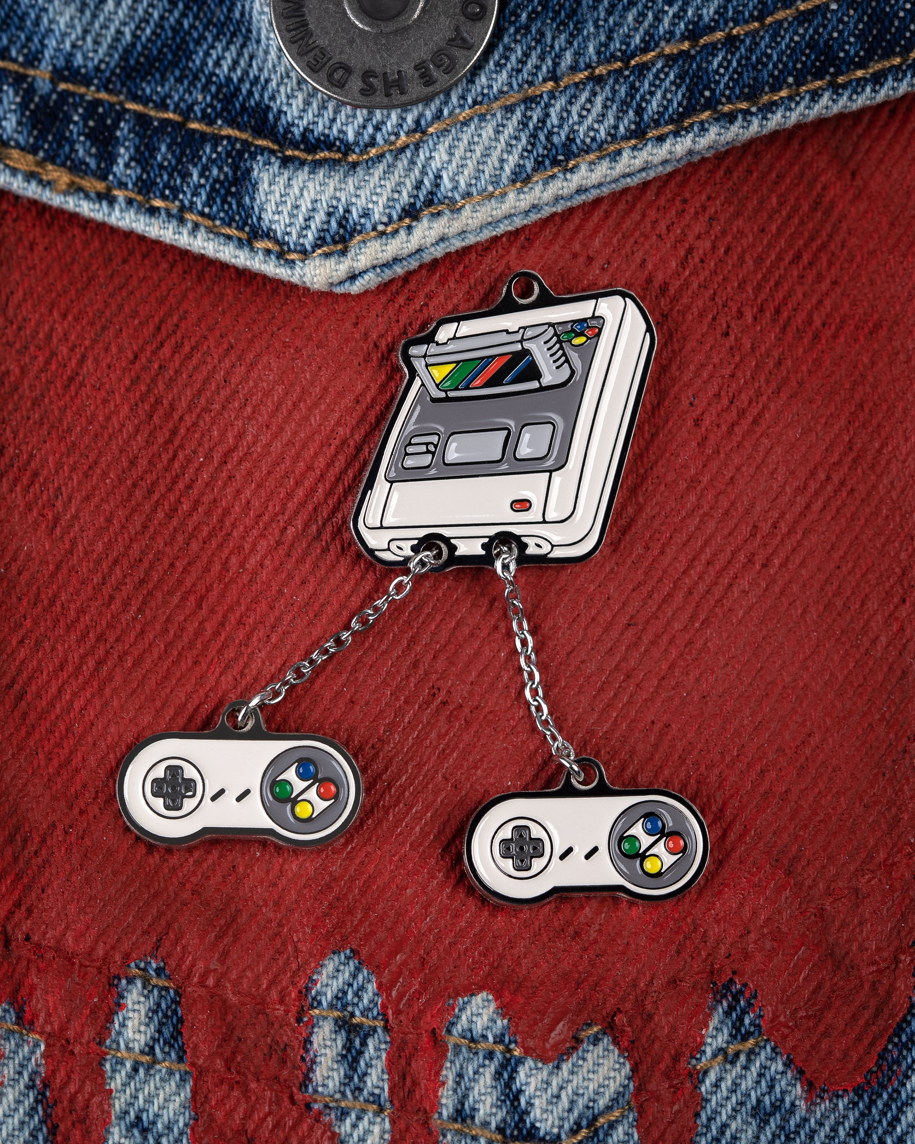 Super Nintendo Pin, Retro Gaming Gift