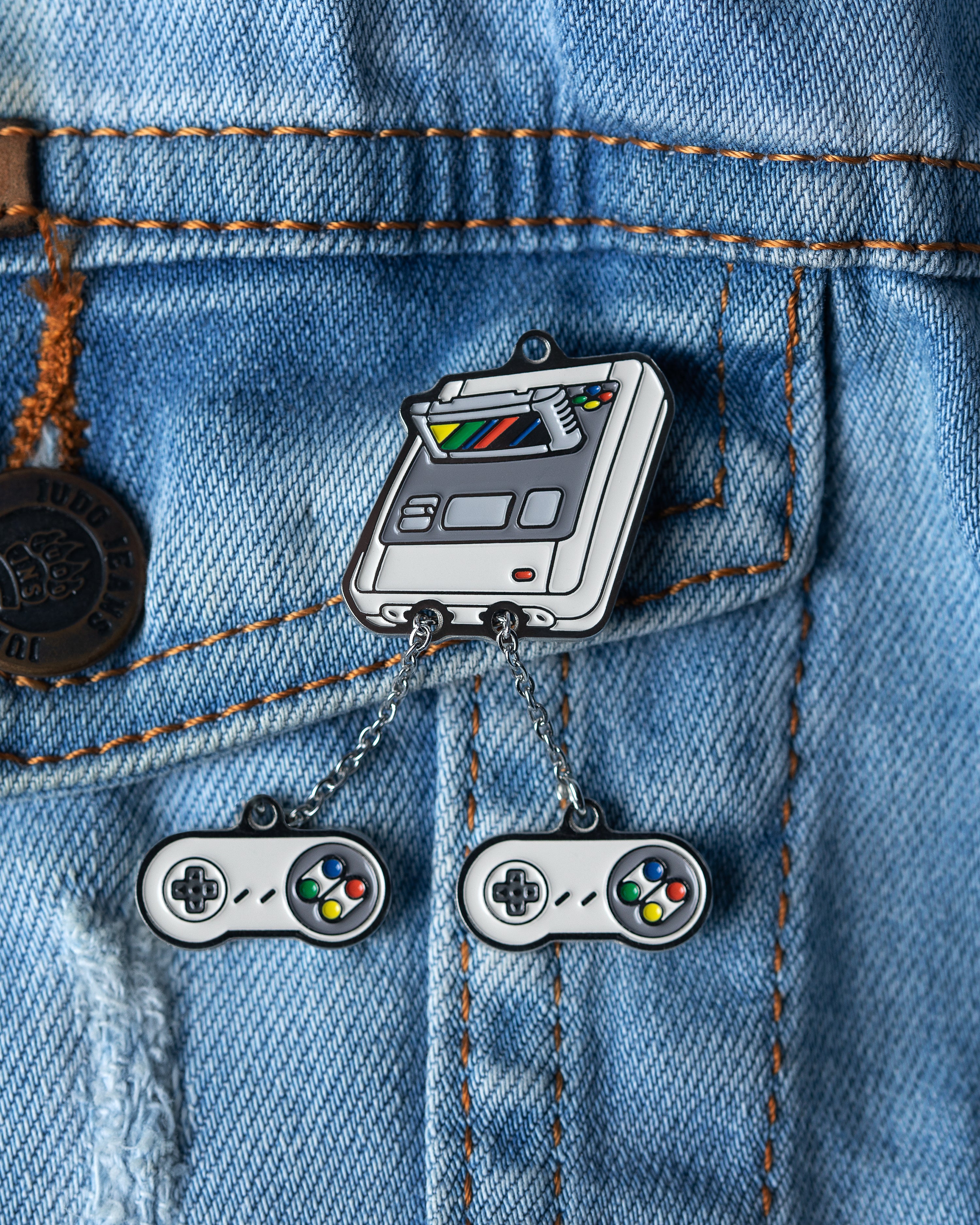 Super Nintendo Pin, Retro Gaming Gift